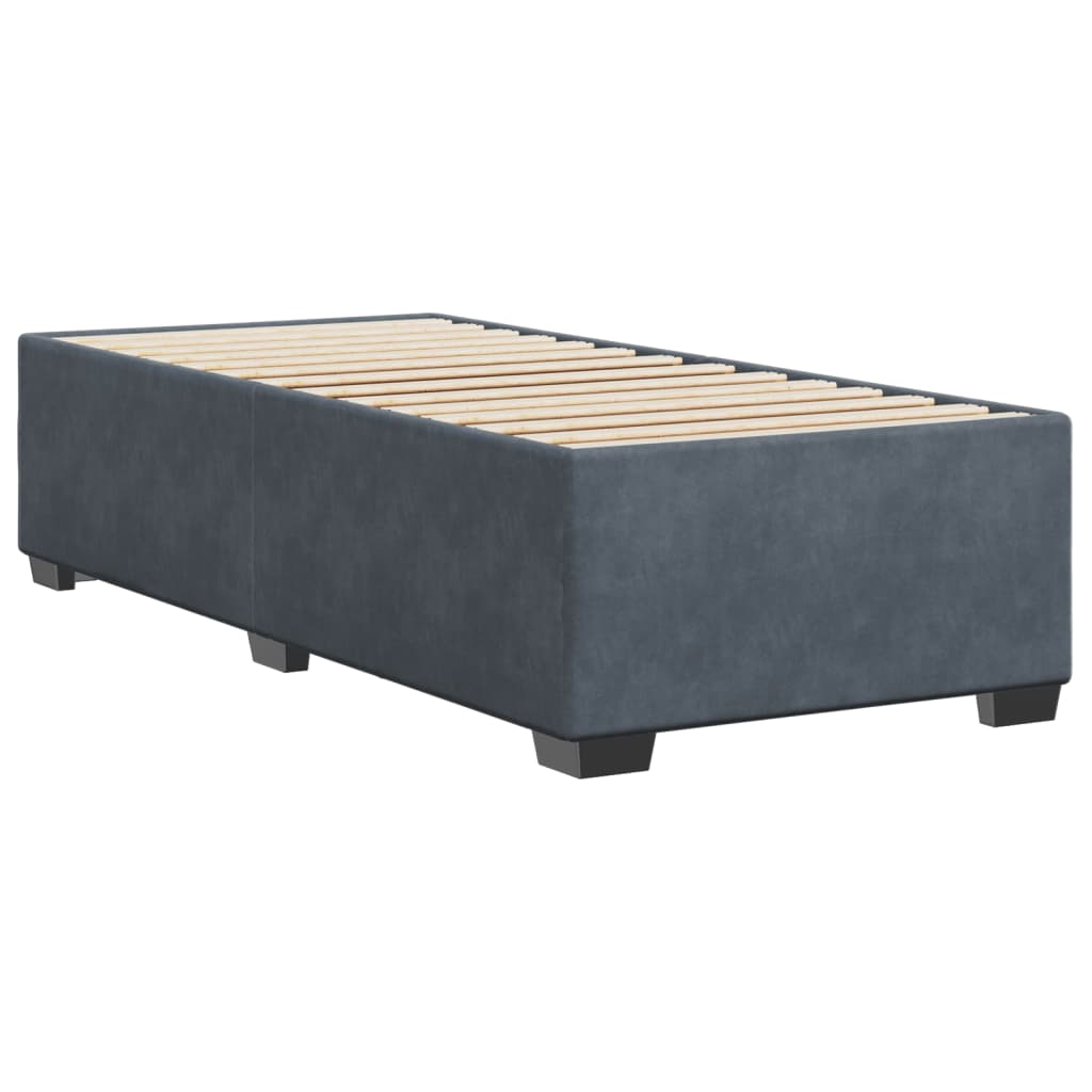Bed Frame without Mattress Dark Grey?90x190 cm Velvet