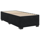 Bed Frame without Mattress Black?90x190 cm Velvet - Side View
