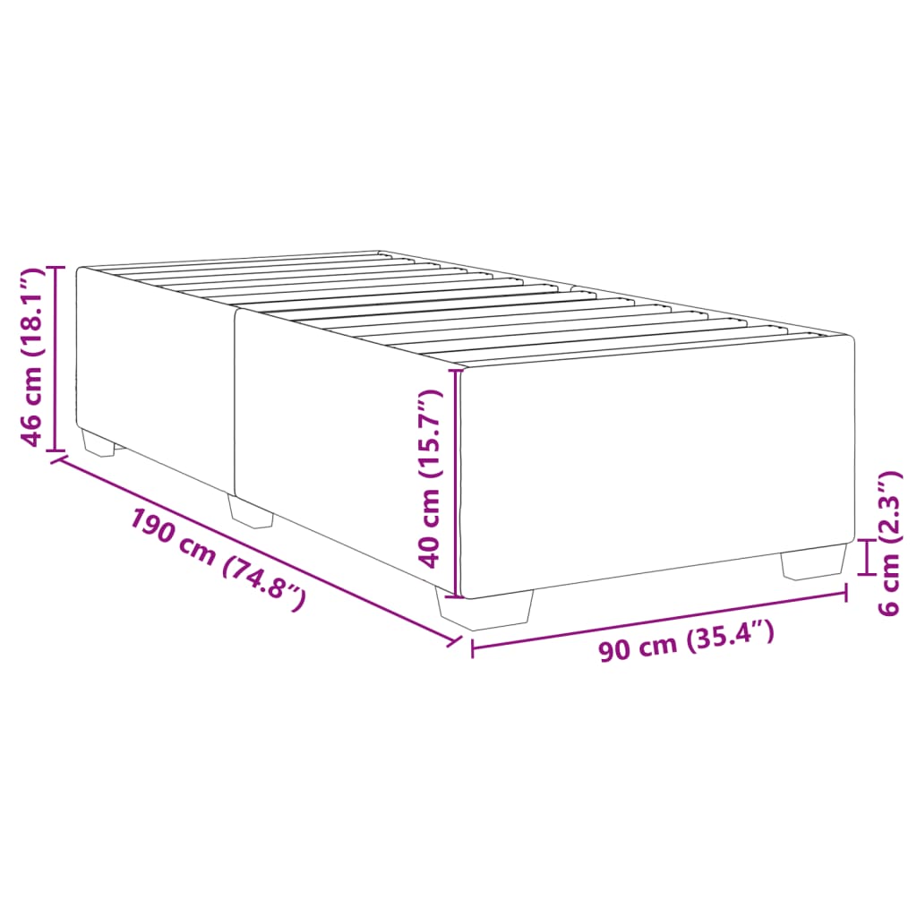 Bed Frame without Mattress Black?90x190 cm Velvet
