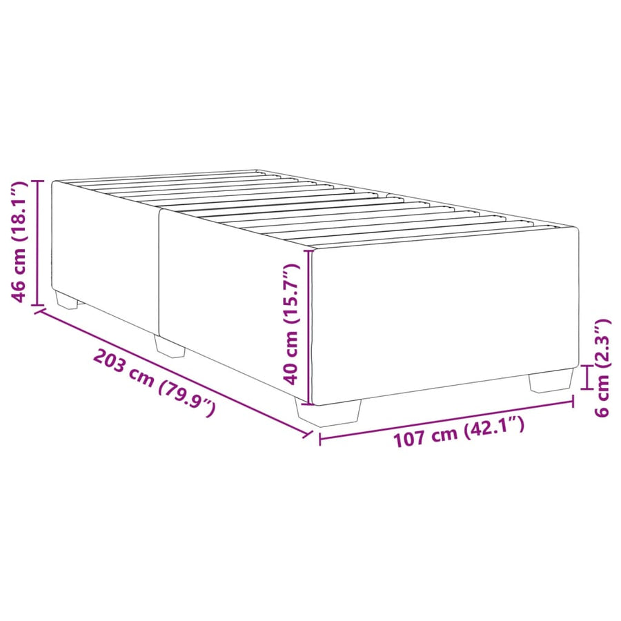 Bed Frame without Mattress Dark Grey King Single Velvet