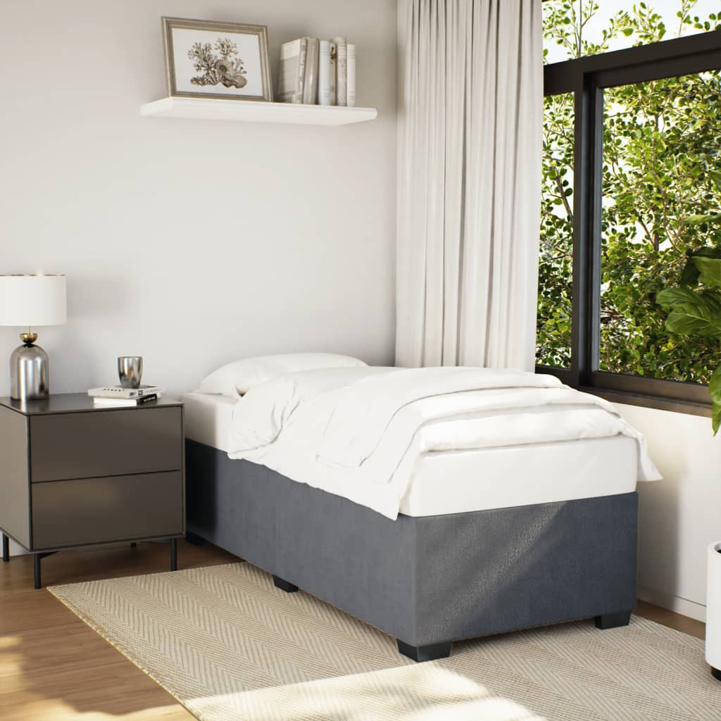 Bed Frame without Mattress Dark Grey King Single Velvet