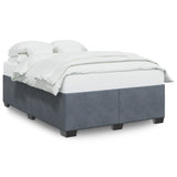 Bed Frame without Mattress Dark Grey?Double Velvet