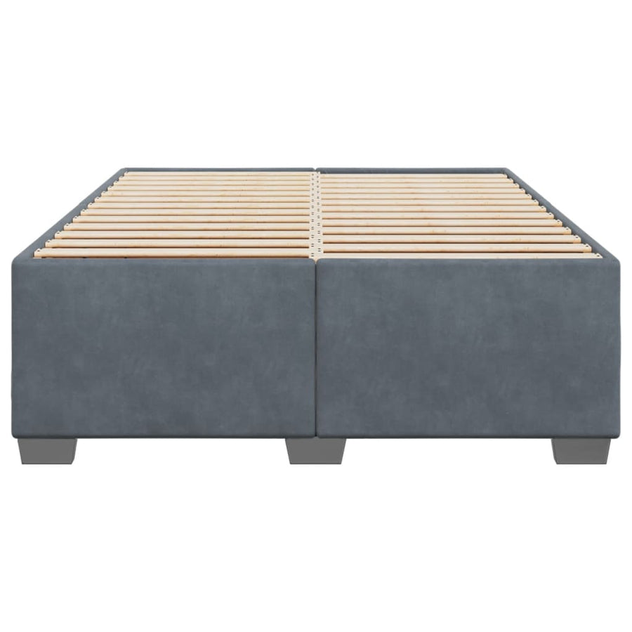 Bed Frame without Mattress Dark Grey Double Velvet