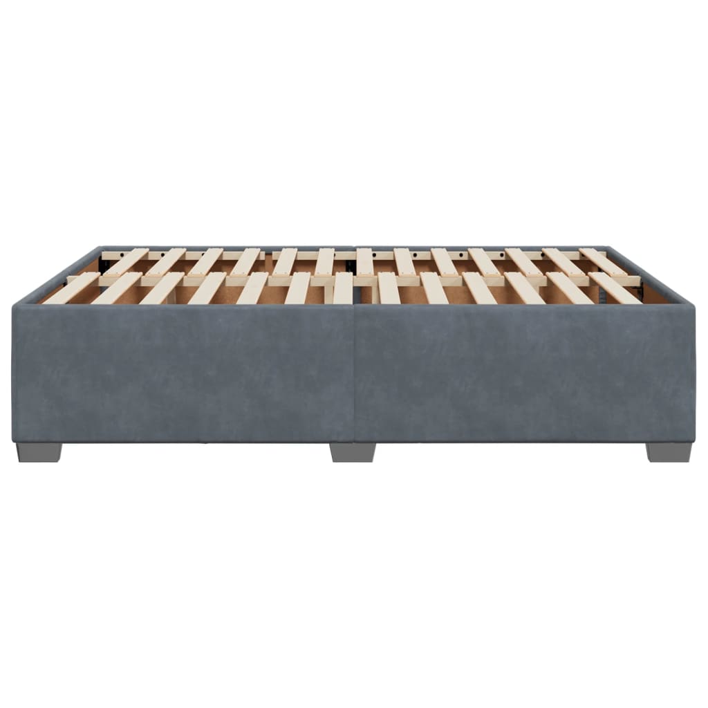 Bed Frame without Mattress Dark Grey?Double Velvet