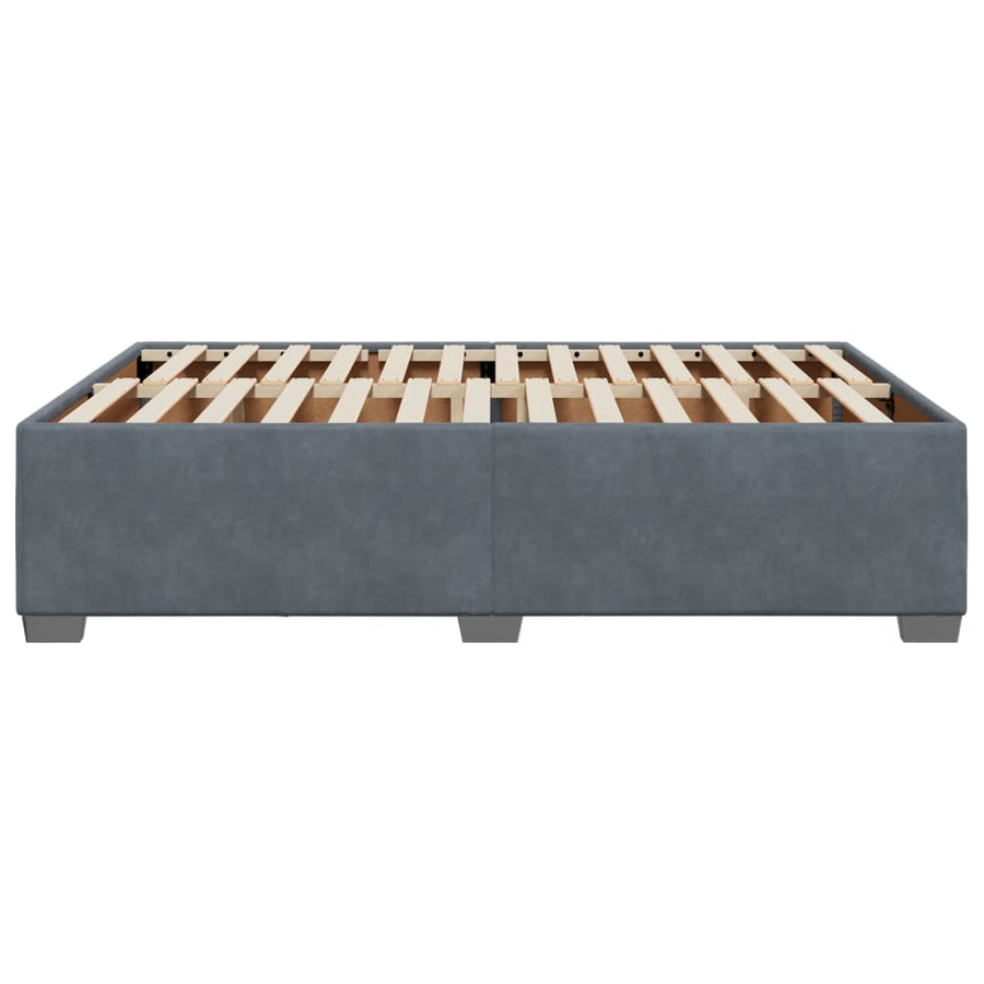 Bed Frame without Mattress Dark Grey Double Velvet