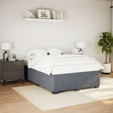 Bed Frame without Mattress Dark Grey?Double Velvet