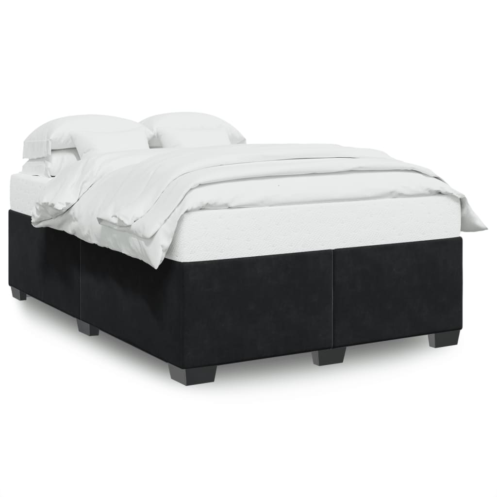 Bed Frame without Mattress Black?Double Velvet