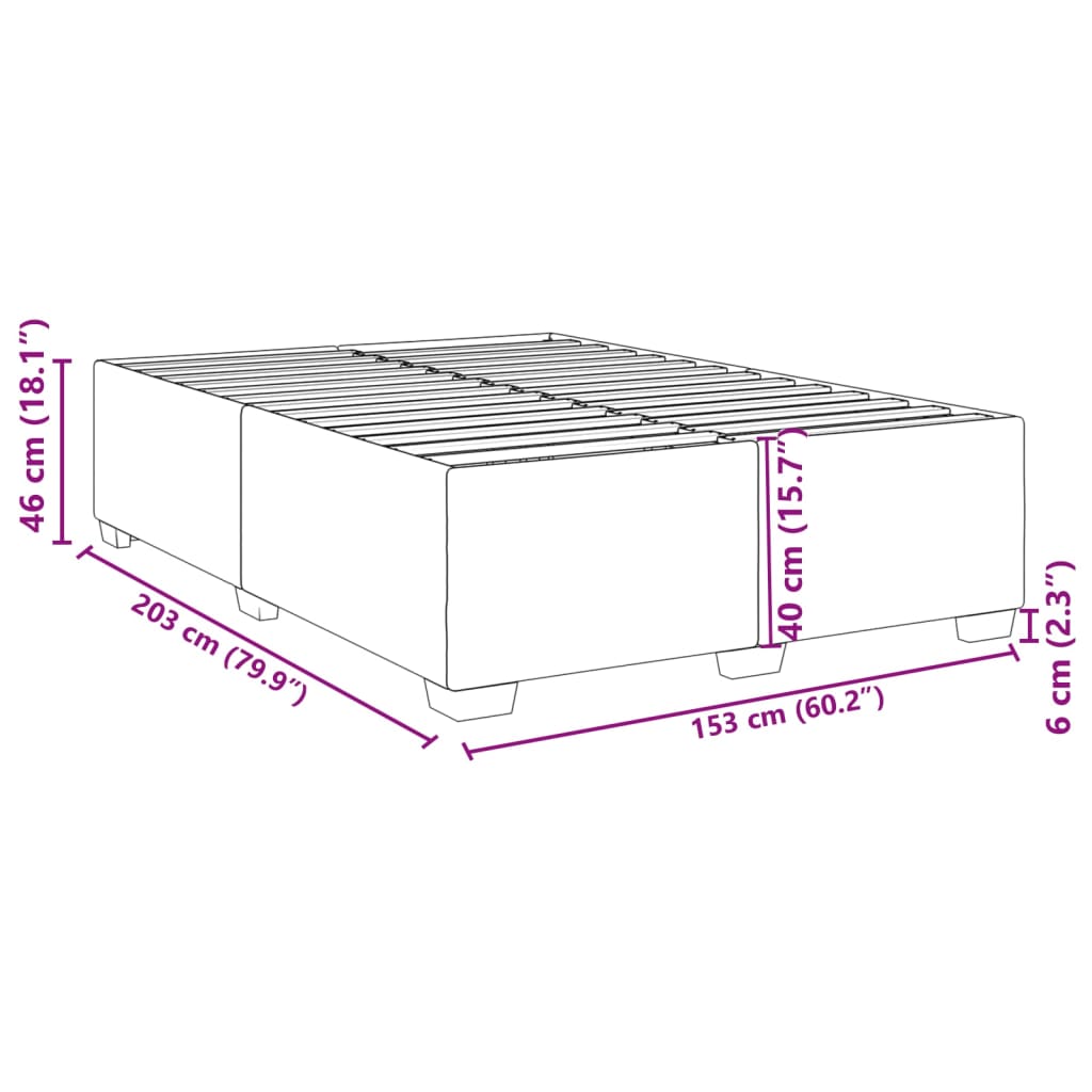 Bed Frame without Mattress Dark Grey?Queen Velvet