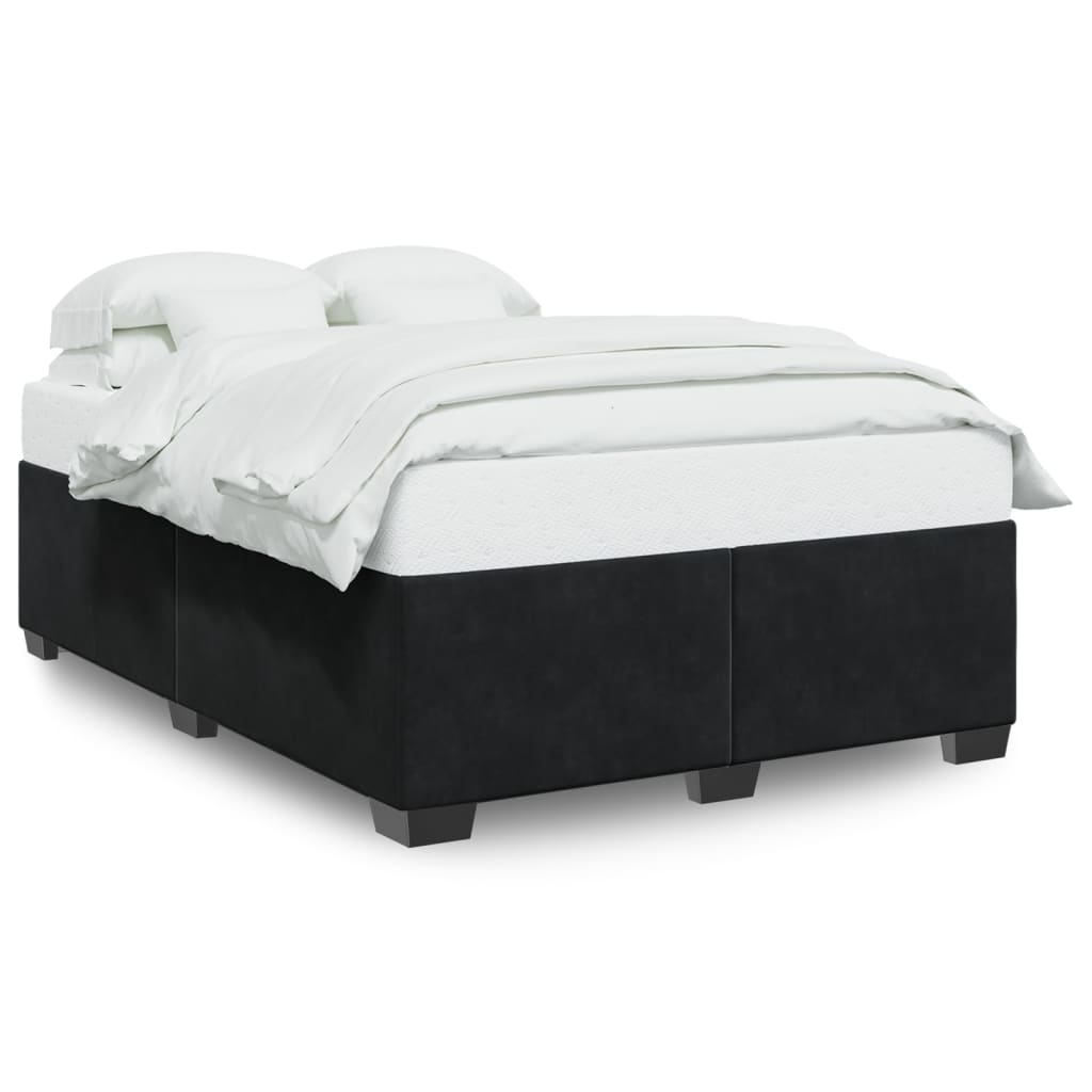 Bed Frame without Mattress Black?Queen Velvet