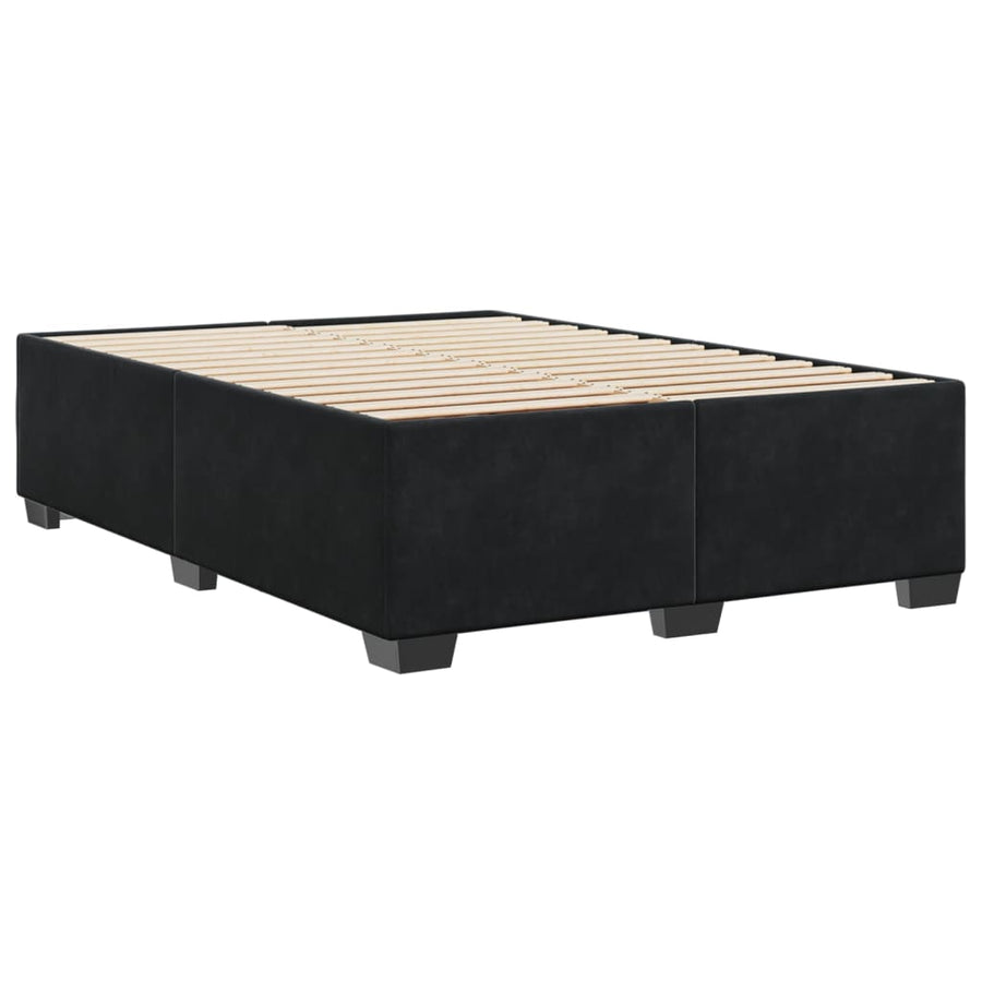 Bed Frame without Mattress Black Queen Velvet