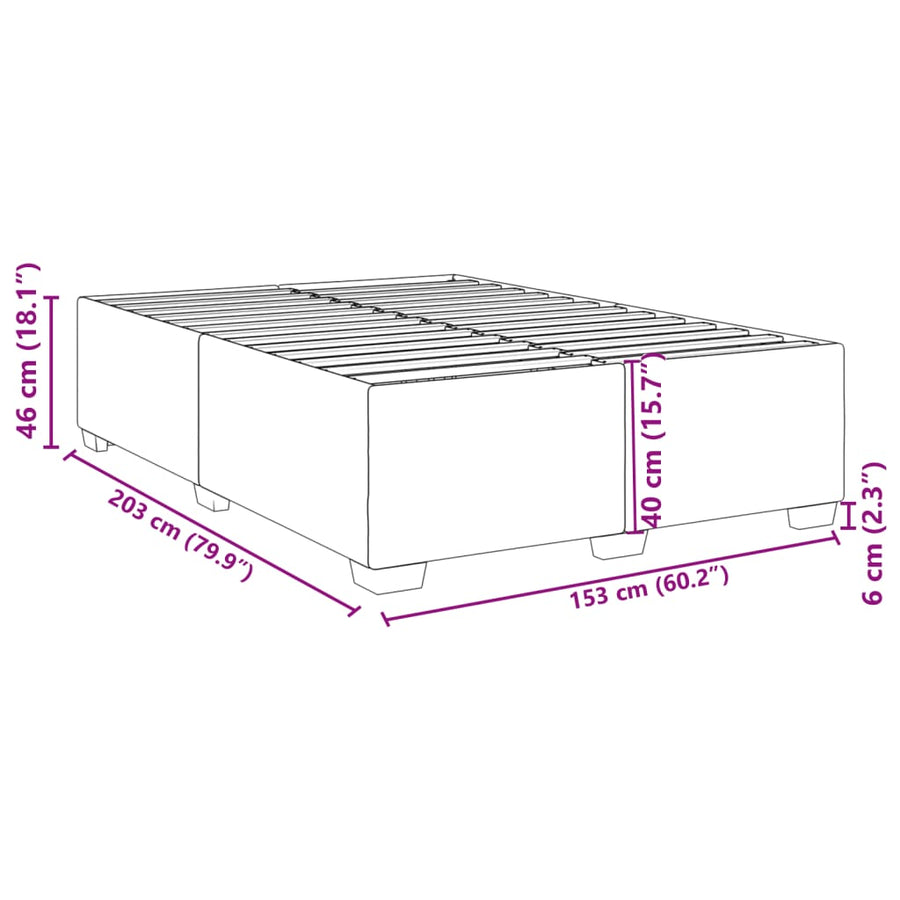 Bed Frame without Mattress Black Queen Velvet