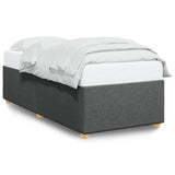 Bed Frame without Mattress Dark Grey 90x190 cm Fabric - Front View