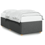 Bed Frame without Mattress Dark Grey 90x190 cm Fabric - Front View
