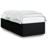 Bed Frame without Mattress Black 90x190 cm Fabric - Front View