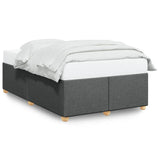 Bed Frame without Mattress Dark Grey Double Fabric - Front View