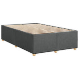 Bed Frame without Mattress Dark Grey Double Fabric - Side View