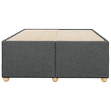 Bed Frame without Mattress Dark Grey Double Fabric