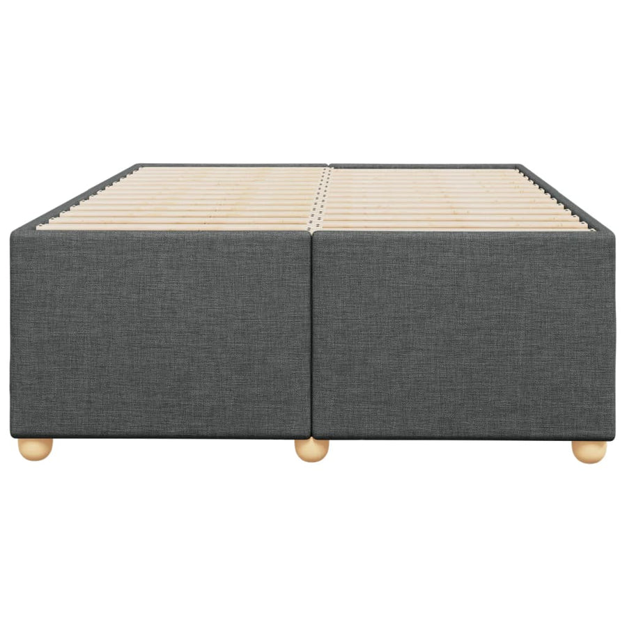 Bed Frame without Mattress Dark Grey Double Fabric