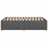 Bed Frame without Mattress Dark Grey Double Fabric