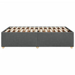 Bed Frame without Mattress Dark Grey Double Fabric