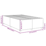 Bed Frame without Mattress Dark Grey Double Fabric