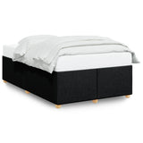 Bed Frame without Mattress Black Double Fabric - Front View