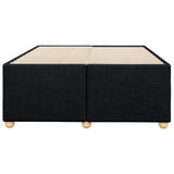 Bed Frame without Mattress Black Double Fabric - Top-Down View