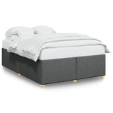 Bed Frame without Mattress Dark Grey Queen Fabric - Front View