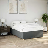 Bed Frame without Mattress Dark Grey Queen Fabric