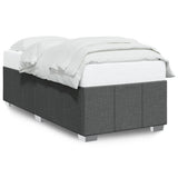 Bed Frame without Mattress Dark Grey 90x190 cm Fabric - Front View