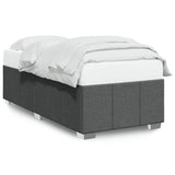 Bed Frame without Mattress Dark Grey 90x190 cm Fabric - Front View