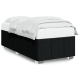 Bed Frame without Mattress Black 90x190 cm Fabric - Front View