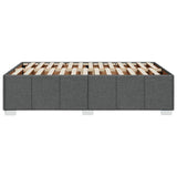 Bed Frame without Mattress Dark Grey Double Fabric