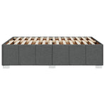 Bed Frame without Mattress Dark Grey Double Fabric