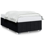 Bed Frame without Mattress Black Double Fabric - Front View