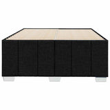 Bed Frame without Mattress Black Double Fabric - Top-Down View