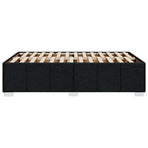 Bed Frame without Mattress Black Double Fabric