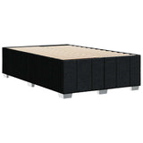 Bed Frame without Mattress Black Double Fabric - Rear View
