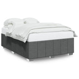 Bed Frame without Mattress Dark Grey Queen Fabric - Front View