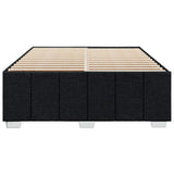 Bed Frame without Mattress Black Queen Fabric - Top-Down View
