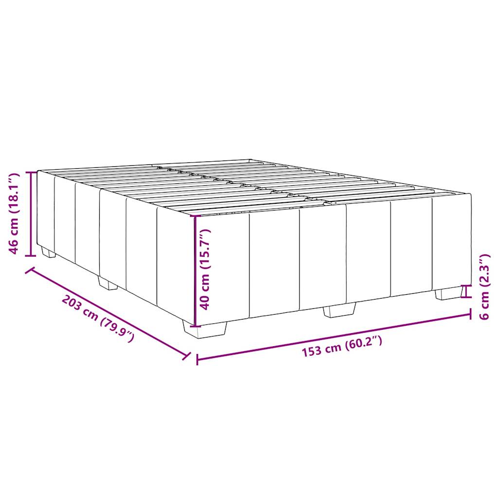 Bed Frame without Mattress Black Queen Fabric