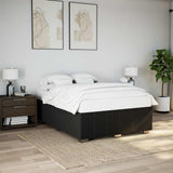 Bed Frame without Mattress Black Queen Fabric