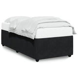 Bed Frame without Mattress Black 90x190 cm Velvet - Front View