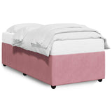 Bed Frame without Mattress Pink 90x190 cm Velvet