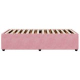 Bed Frame without Mattress Pink 90x190 cm Velvet - 45-Degree Angle