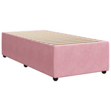Bed Frame without Mattress Pink 90x190 cm Velvet - Rear View