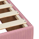 Bed Frame without Mattress Pink 90x190 cm Velvet - Close-Up Angle