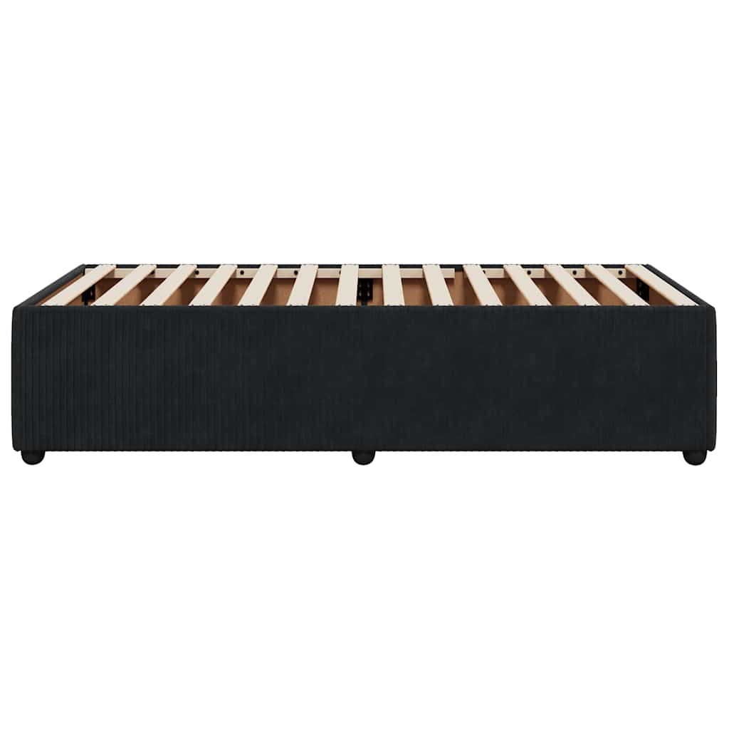 Bed Frame without Mattress Black 100x200 cm Velvet