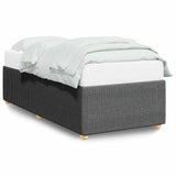 Bed Frame without Mattress Dark Grey 90x190 cm Fabric - Front View