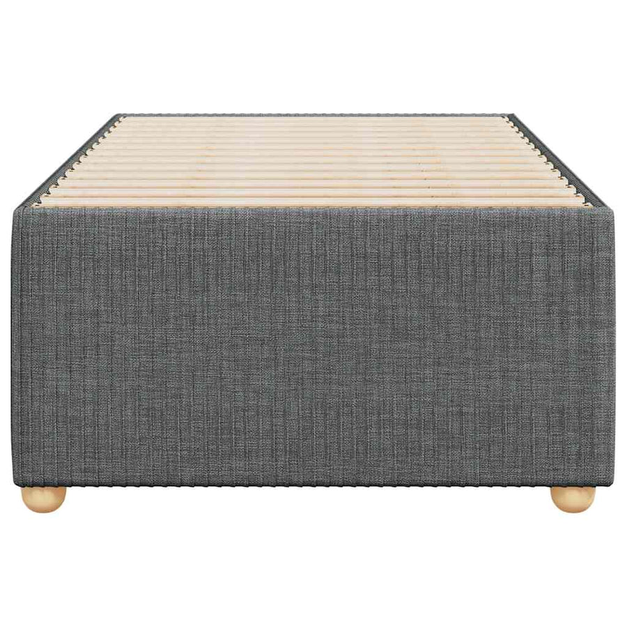 Bed Frame without Mattress Dark Grey 90x190 cm Fabric